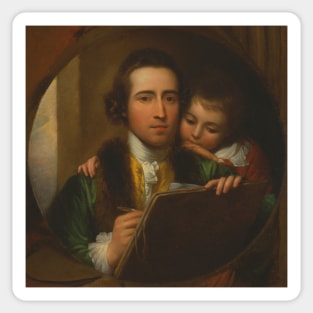 The Artist and His Son Raphael by Benjamin West Sticker